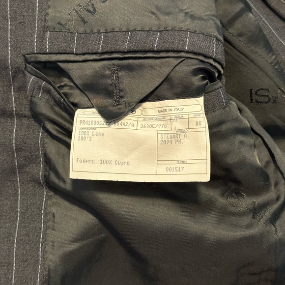 [SOLD] ISAIA Grey Pinstripe Suit In Perfect Condition - Size IT50 - Picture 7 of 7